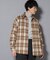 シャギーオンブレーチェックジャケット