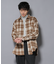 シャギーオンブレーチェックジャケット