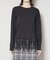 裾レースドッキングロングTシャツ