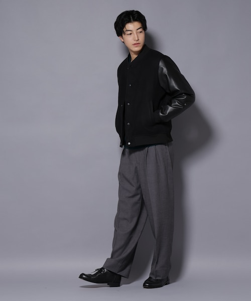 フェイクレザースタジャン｜ナノ・ユニバースの通販｜&mall（アンド