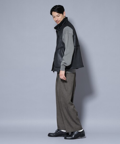 クラックフェイクムートンリバーシブルベスト｜ナノ・ユニバースの通販