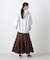 ティアード切り替えサテンギャザースカート