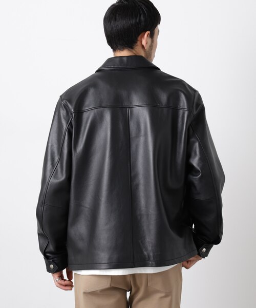 レザーシングルライダースジャケット｜ナノ・ユニバースの通販｜&mall