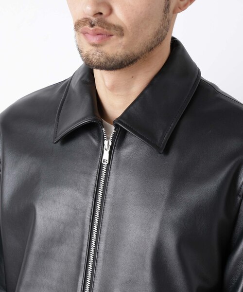 レザーシングルライダースジャケット｜ナノ・ユニバースの通販｜&mall