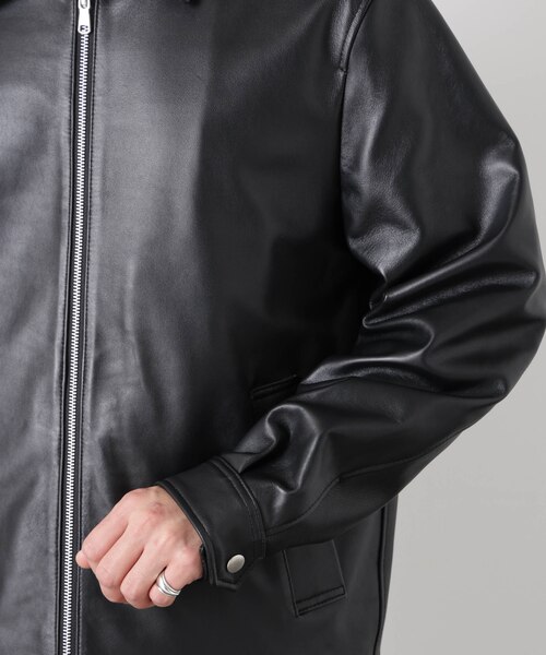 レザーシングルライダースジャケット｜ナノ・ユニバースの通販｜&mall