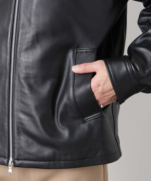 レザーシングルライダースジャケット｜ナノ・ユニバースの通販｜&mall