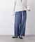 ウエストドロストワイドデニムパンツ