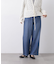ウエストドロストワイドデニムパンツ