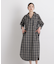 チェックポケットワイドシャツワンピース