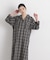 チェックポケットワイドシャツワンピース