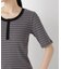 ボーダーテレコヘンリーネックTシャツ