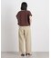 平織りツータックワイドパンツ
