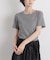 ラメリブカットクルーネックTシャツ