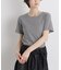 ラメリブカットクルーネックTシャツ