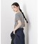 ラメリブカットクルーネックTシャツ