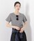 ラメリブカットクルーネックTシャツ