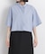 ドビーストライプクロップド半袖シャツ(セットアップ可)