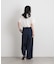 サイドベルトツイルタックワイドパンツ
