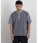 オーバーダイジャガードストライプヘンリーTシャツ 半袖