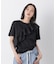 アシンメトリーフリル異素材コンビTシャツ