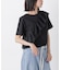 アシンメトリーフリル異素材コンビTシャツ