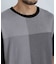 切替チェックニットTシャツ 半袖