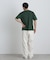 切替チェックニットTシャツ 半袖