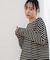 WEB限定／ボーダーワイドドロップトップス