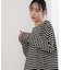 WEB限定／ボーダーワイドドロップトップス