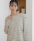WEB限定／ボーダーワイドドロップトップス