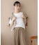 WEB限定／ボーダーワイドドロップトップス