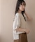 WEB限定／多機能素材 前後2wayランタンスリーブクルーブラウス(セットアップ可)