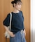 WEB限定／多機能素材 前後2wayランタンスリーブクルーブラウス(セットアップ可)
