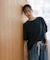 WEB限定／多機能素材 前後2wayランタンスリーブクルーブラウス(セットアップ可)