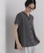 バックカットソー切り替えスキッパーブラウス