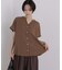 バックカットソー切り替えスキッパーブラウス