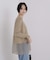 オーガンジーヘム切り替えロングスリーブTシャツ