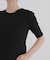 ソフトシアーリブクルーネック半袖トップス