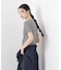 ラメリブカットクルーネックTシャツ