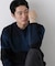 ブロックチェッククルーネックニット