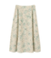 ◆ラインドローイングフラワープリントスカート