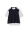 ◆ストライプ布帛コンビＴシャツ