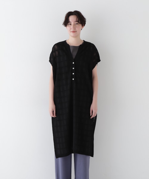 あおい【美品】ヒューマンウーマン シアーチェック ロング