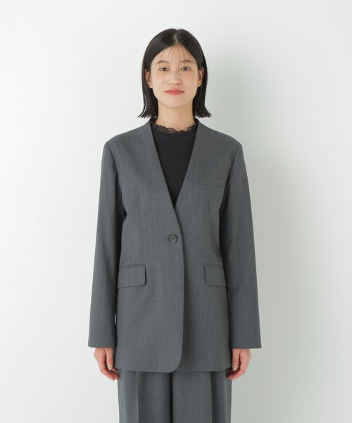 【極美品】Theory パロミノ Vネックノーカラージャケット カラーレス ◇Vネックノーカラージャケット｜ヒューマンウーマンの通販