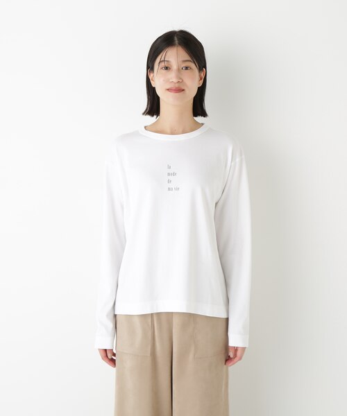 ヒューマンウーマン　コットン長袖ロゴT ◇ロゴ長袖Tシャツ｜ヒューマンウーマンの通販｜&mall（アンド