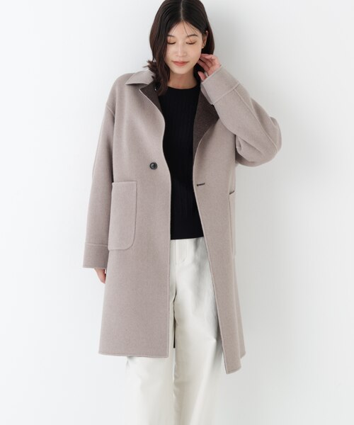 のの井 夢工房 リバーシブル コート リサイクルタフタ 撥水加工 オーバーサイズ ダウンコート