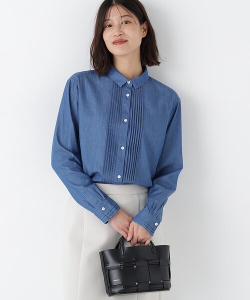 ◇ライトオンスデニムピンタックブラウス｜ヒューマンウーマンの通販