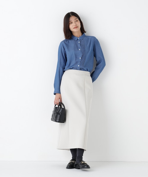 ◇ライトオンスデニムピンタックブラウス｜ヒューマンウーマンの通販