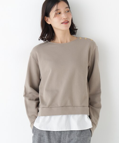 ドッキングプルオーバー シャツテール（日本製） シャツ ブラウス プルオーバー 101403 ◇シャツテールドッキングプルオーバー｜ヒューマンウーマンの通販