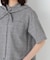 麻混チェック三角巾シャツ